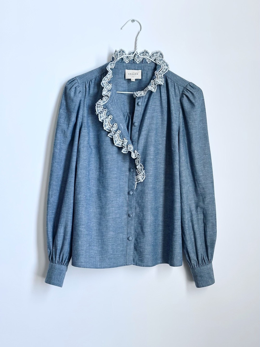 Sézane Lace-Trim Blouse 34 – US Size 2 – Excellent Condition